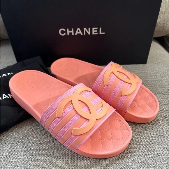 Saks Fifth Avenue Pink and Orange Women's Sandals - Picture 1 of 9